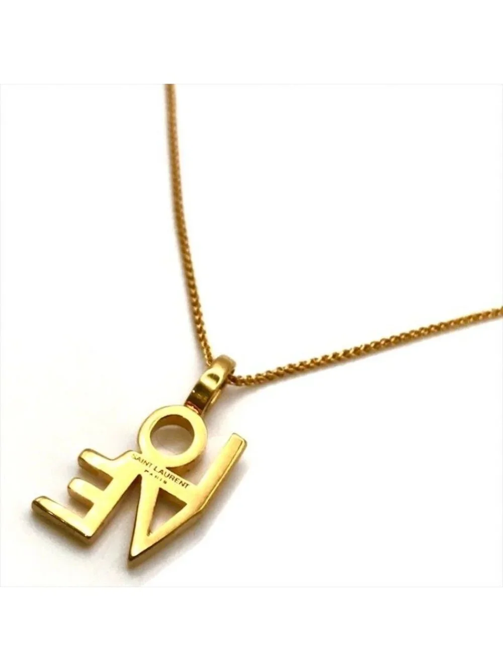 Saint Laurent Love Necklace Gold - Picture 3 of 7